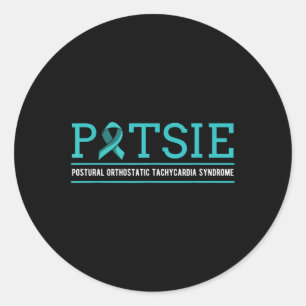 Pots Dysautonomia Turquoise Ribbon Autonomic Classic Round Sticker