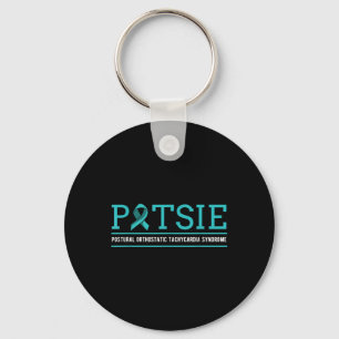 Pots Dysautonomia Turquoise Ribbon Autonomic Key Ring