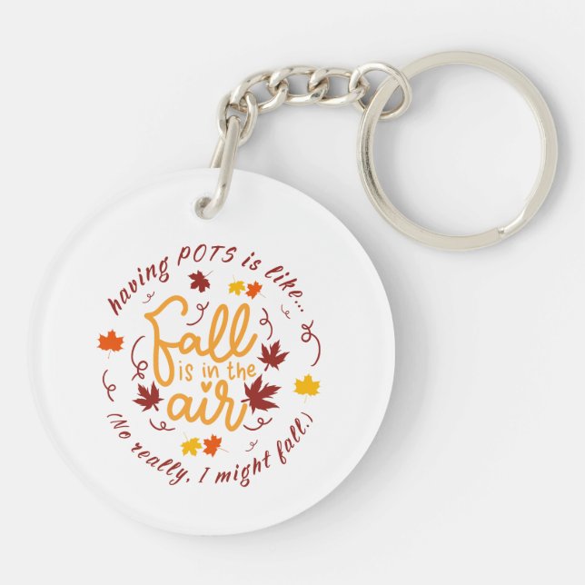 Pots Fall Theme Acrylic Keychain (Back)