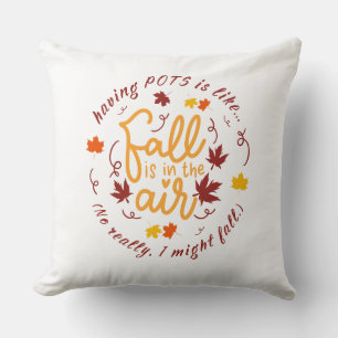 Pots Fall Theme Throw Pillow