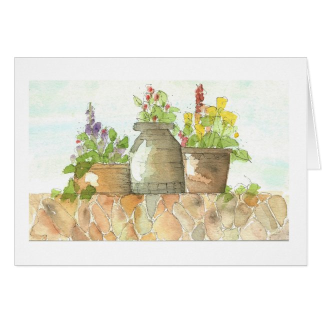 Pots on a Rock Wall (Front Horizontal)
