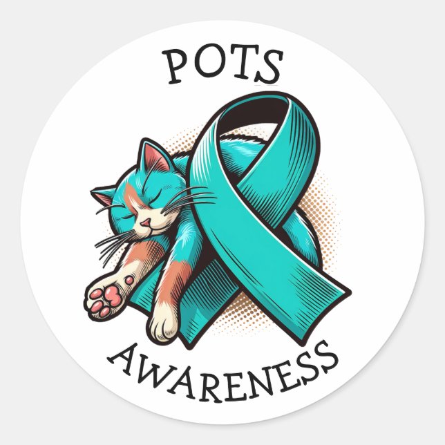 POTS Postural orthostatic tachycardia syndrome Classic Round Sticker (Front)