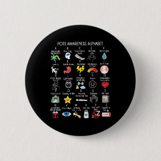 Pots Syndrome Alphabet Dysautonomia Awareness Post 6 Cm Round Badge