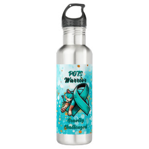 POTS Warrior   Dysautonomia Awareness Ribbon 710 Ml Water Bottle