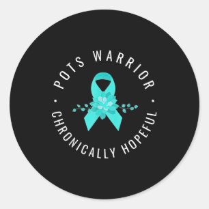 Pots Warrior Hopeful Ribbon Pots Awareness Day Classic Round Sticker