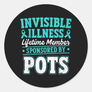 POTS Warrior Postural Orthostatic Tachycardia Classic Round Sticker