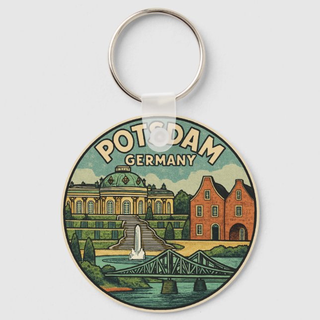 Potsdam Germany Palace Art Key Ring (Front)