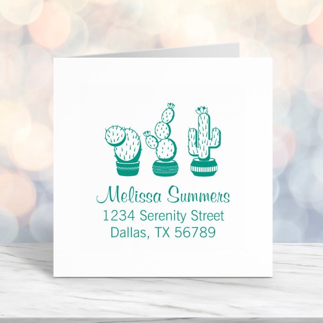 Potted Cacti - Cactus Plants Address Self-inking Stamp (Creator Uploaded)