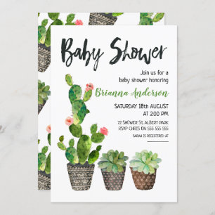 Potted Cactus Baby Shower Invitation