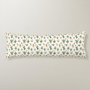 Potted Cactus on White Body Cushion