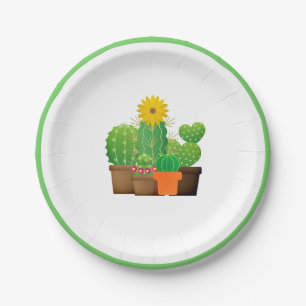 Potted Cactus Plants Party  Paper Plate