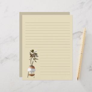Potted Eucalyptus Tree lined stationery paper