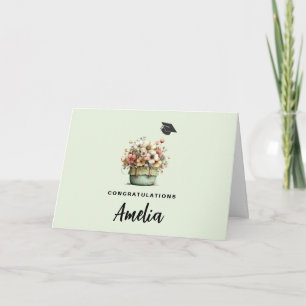 Potted Flowers Cosy Shabby Cute Graduation Card