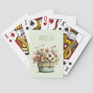Potted Flowers Cozy Shabby Cute Playing Cards