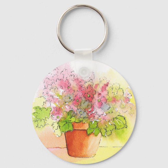 Potted Flowers Key Ring (Front)
