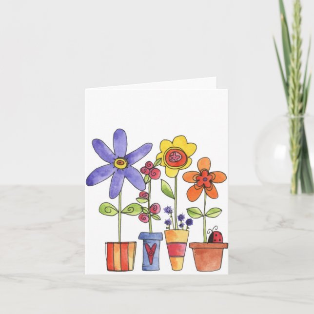 Potted Flowers - Note Card (Front)