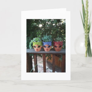 POTTED FRIENDS HANGING OUT-TRIPLET'S BIRTHDAY CARD
