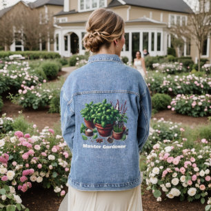 Potted Herb Plants Master Gardener  Denim Jacket