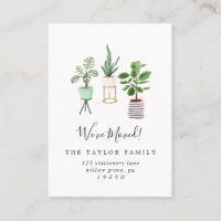 Potted House Plants We've Moved Insert Card