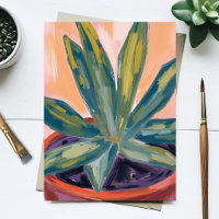 Potted Houseplant Modern Botanic Green Watercolor