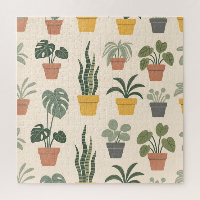 Potted Houseplants Pattern Jigsaw Puzzle (Vertical)