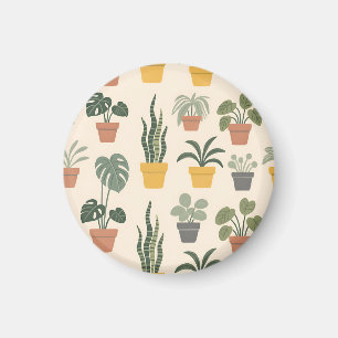 Potted Houseplants Pattern Magnet