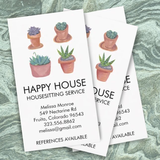 Potted Housesitting Home Services Plant Care Business Card (Creator Uploaded)