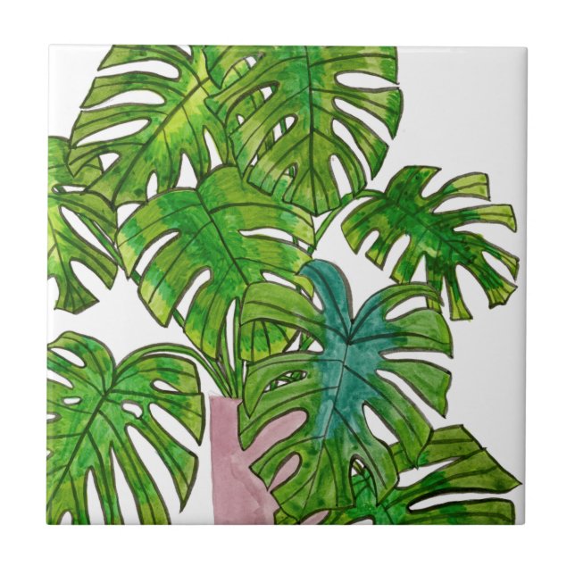 Potted Jungle I Ceramic Tile (Front)