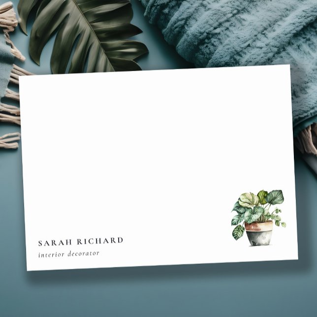 Potted Leafy House Plants Watercolor Botanical  Card (Creator Uploaded)