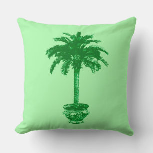 Potted Palm Tree in Emerald and Light Green Cushion