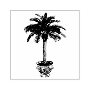 Potted Palm Tree Rubber Stamp