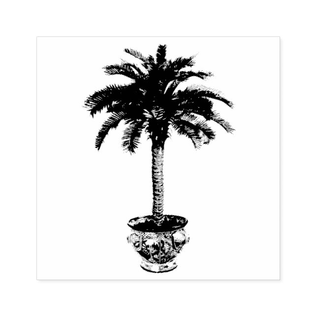 Potted Palm Tree Rubber Stamp (Imprint)