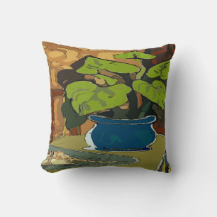 Potted Plant and fish Cushion