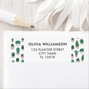 Potted Plant Cacti Return Address Label