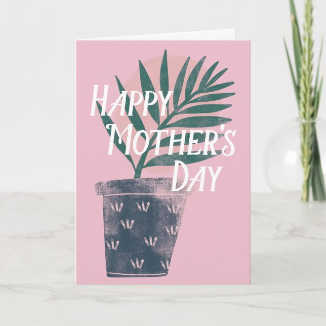 Potted Plant Happy Mother's Day Greeting Card (Front)