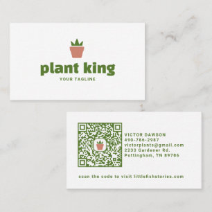 Potted Plant Logo   Plant Shop or Gardening Brand Business Card