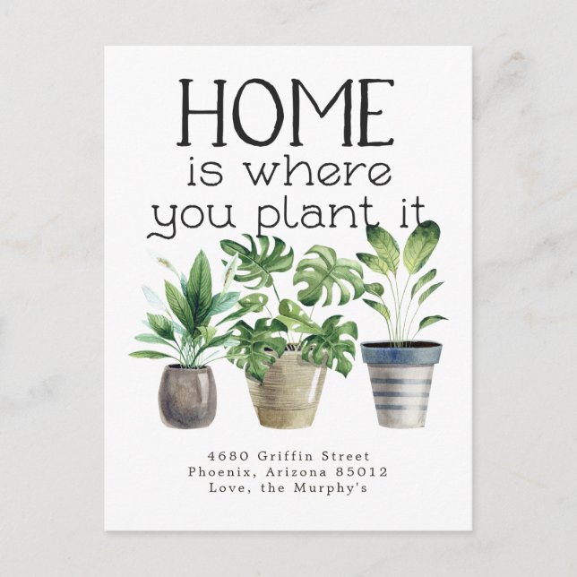 Potted Plant | Moving Announcement Postcard (Front)