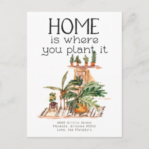 Potted Plant   Moving Announcement Postcard