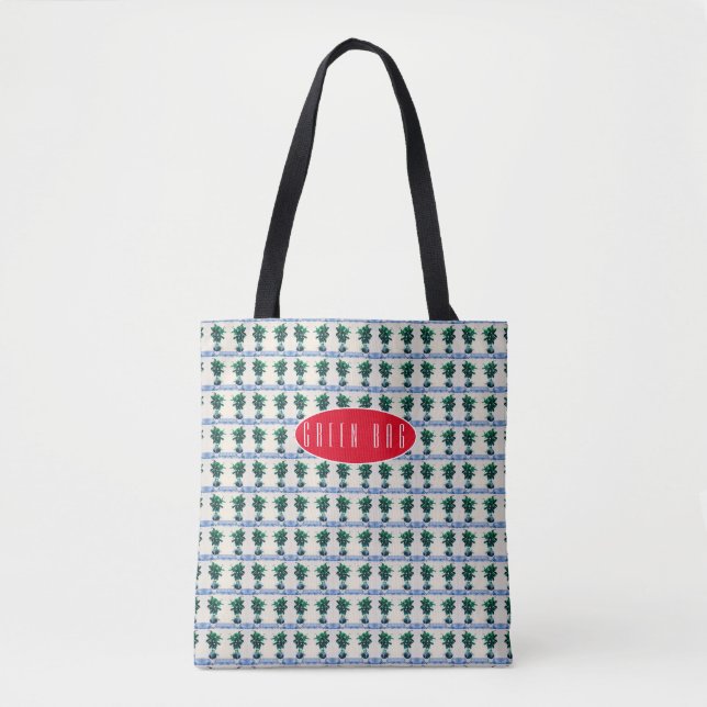 Potted Plant Pattern Tote Bag (Front)