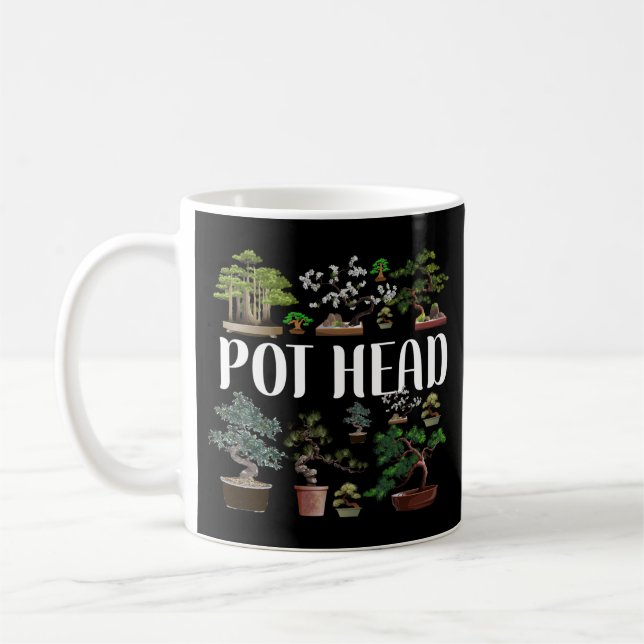 Potted Plant Pot Head Bonsai Coffee Mug (Left)