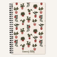 Potted plant spiral notebook | cute journal