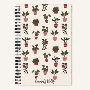 Potted plant spiral notebook cute journal
