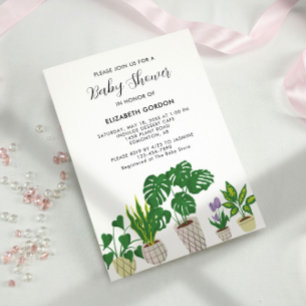 Potted Plants Baby Shower Bloom Greenery Invitation
