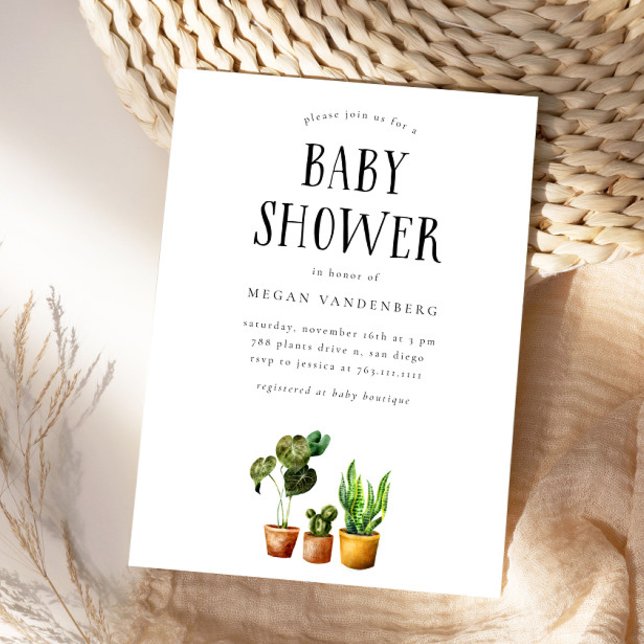 Potted Plants Baby Shower Invitation (Creator Uploaded)
