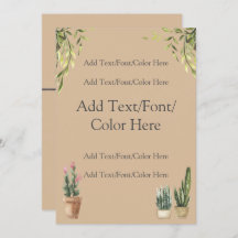 Potted Plants Boho Wedding Invitation