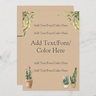 Potted Plants Boho Wedding Invitation
