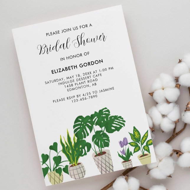 Potted Plants Bridal Shower Boho Greenery Invitation (Creator Uploaded)