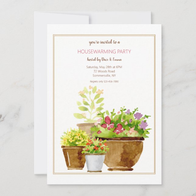 Potted Plants  Invitation (Front)
