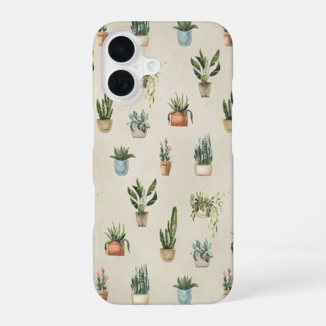Potted Plants iPhone 16 Case (Back)
