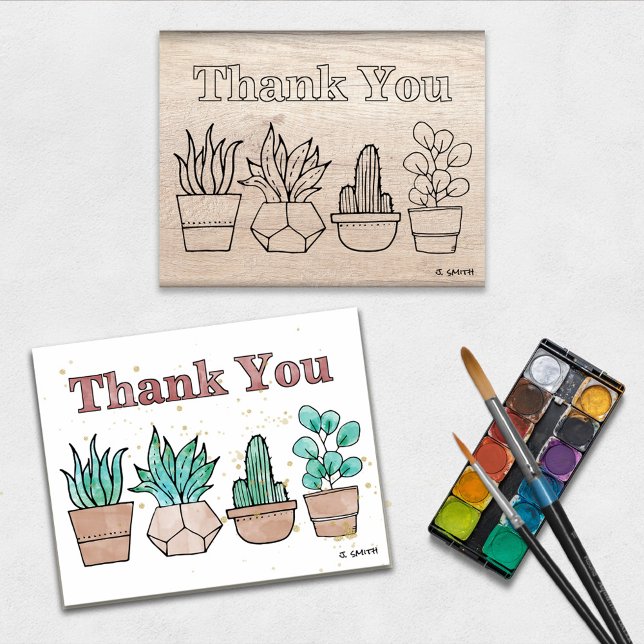 Potted Plants Thank You Stamp for Painting (Creator Uploaded)